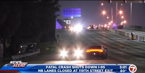 Fatal crash closes northbound lanes on I-95 in Fort Lauderdale